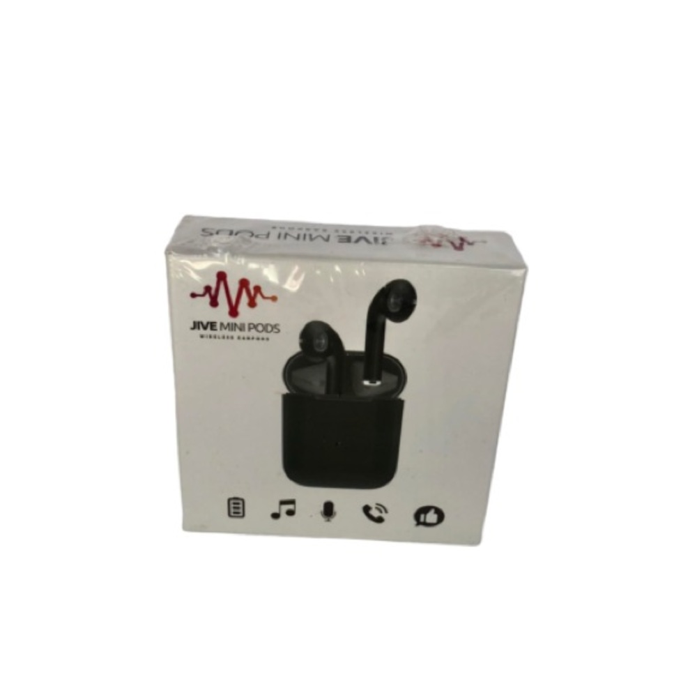 NWT Jive Mini Pods Wireless EarPods with charging case and charging cable in blk